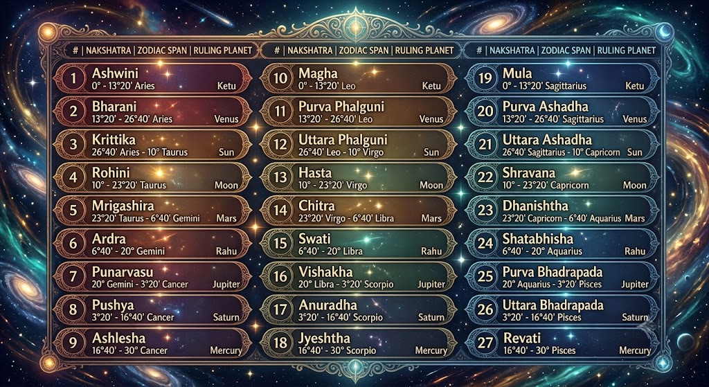 Nakshatras: The 27 Lunar Mansions of Indian Astrology